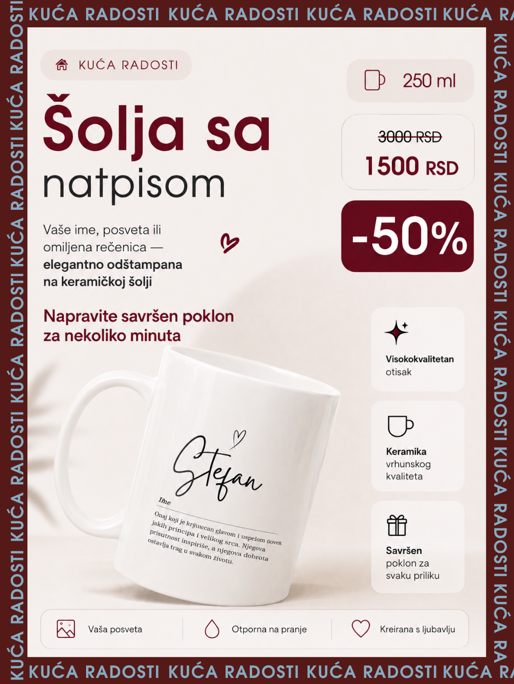Šolja sa natpisom