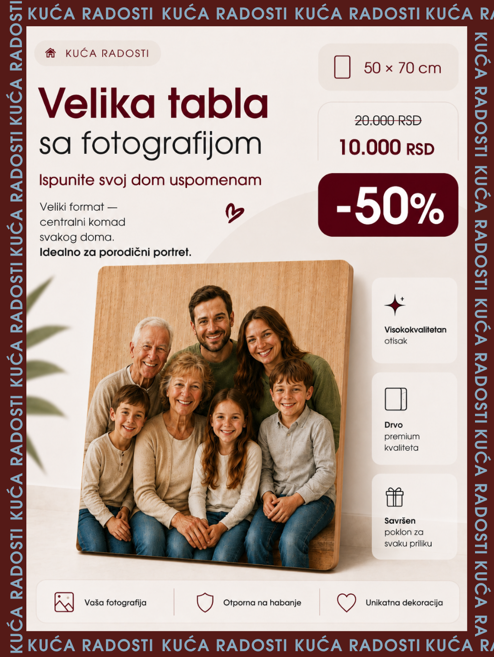 Velika tabla sa fotografijom